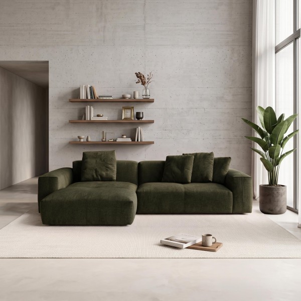 5-Sitzer-Ecksofa aus Stoff mit Recamiere links - Olya
