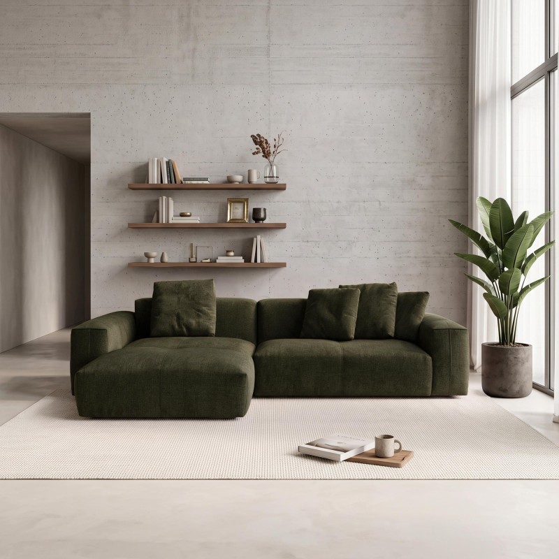 5-Sitzer-Ecksofa aus Stoff mit Recamiere links - Olya