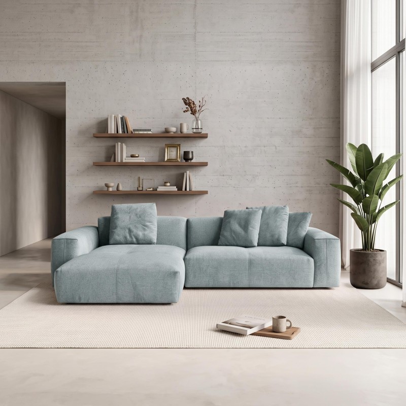 5-Sitzer-Ecksofa aus Stoff mit Recamiere links - Olya