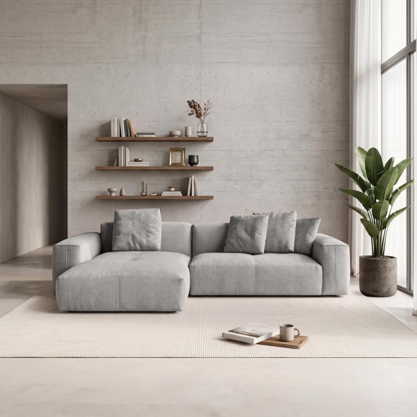5-Sitzer-Ecksofa aus Stoff mit Recamiere links - Olya