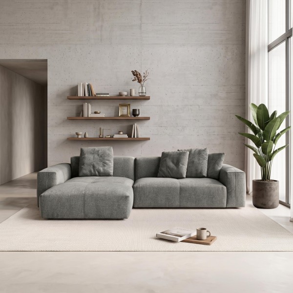 5-Sitzer-Ecksofa aus Stoff mit Recamiere links - Olya