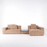 5-Sitzer-Ecksofa mit Recamiere rechts und integriertem Couchtisch - Olya