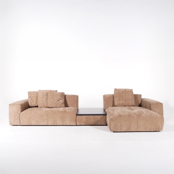 5-Sitzer-Ecksofa mit Recamiere rechts und integriertem Couchtisch - Olya