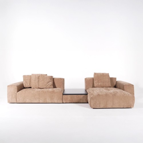 5-Sitzer-Ecksofa mit Recamiere rechts und integriertem Couchtisch - Olya