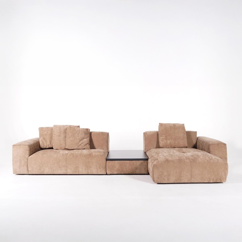 5-Sitzer-Ecksofa mit Recamiere rechts und integriertem Couchtisch - Olya