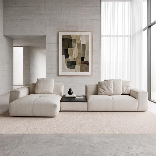 5-Sitzer-Ecksofa mit Recamiere links und integriertem Couchtisch - Olya
