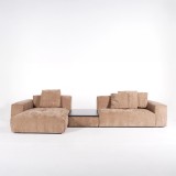 5-Sitzer-Ecksofa mit Recamiere links und integriertem Couchtisch - Olya