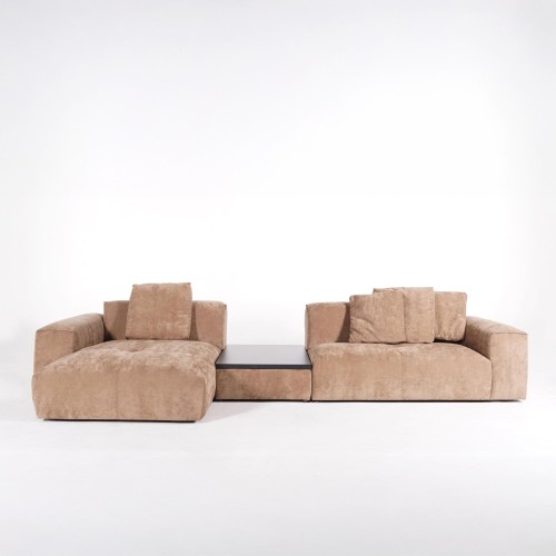 5-Sitzer-Ecksofa mit Recamiere links und integriertem Couchtisch - Olya