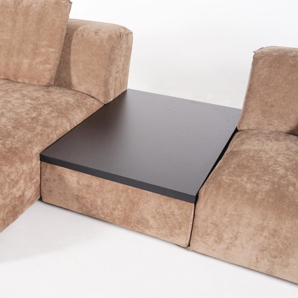 5-Sitzer-Ecksofa mit Recamiere links und integriertem Couchtisch - Olya
