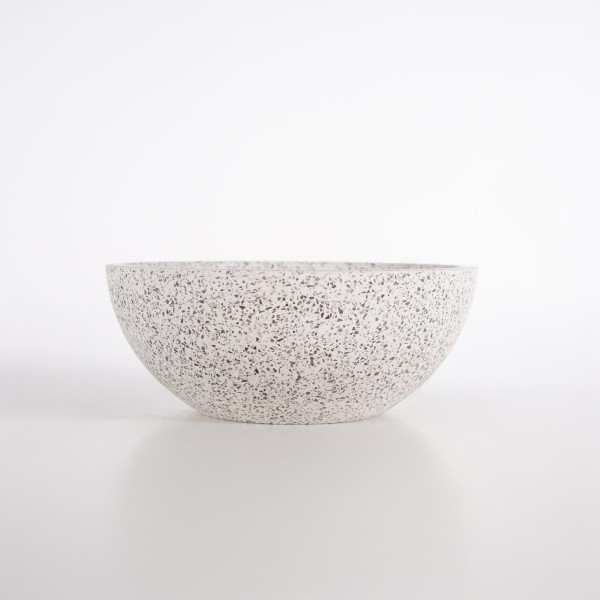 Rundes Waschbecken aus weißem Terrazzo 40 x 40 cm - Mahina