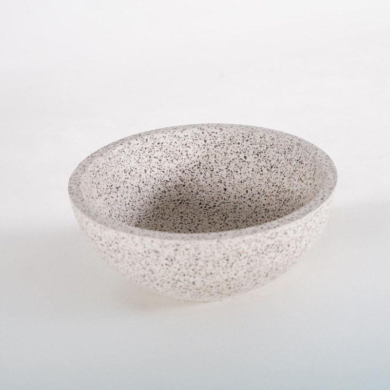Rundes Waschbecken aus weißem Terrazzo 40 x 40 cm - Mahina