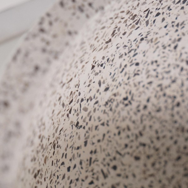 Rundes Waschbecken aus weißem Terrazzo 40 x 40 cm - Mahina