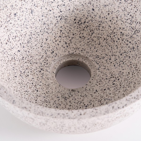 Rundes Waschbecken aus weißem Terrazzo 40 x 40 cm - Mahina