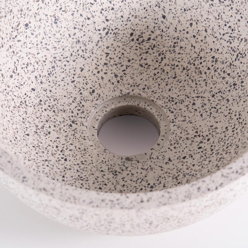 Rundes Waschbecken aus weißem Terrazzo 40 x 40 cm - Mahina