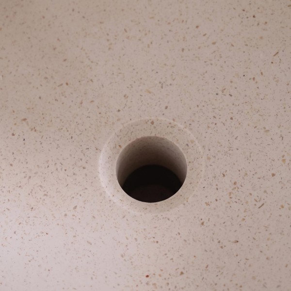 Quadratisches Waschbecken aus weißem Terrazzo 40 x 40 cm - Kalani