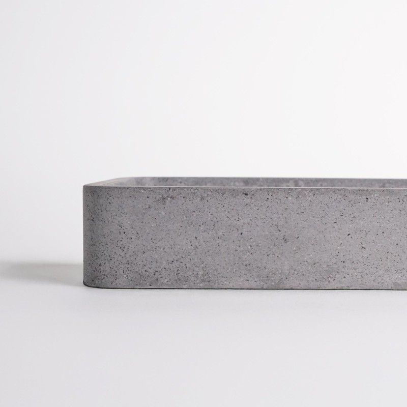 Rechteckiges Waschbecken aus grauem Terrazzo 50 x 30 cm - Nohea