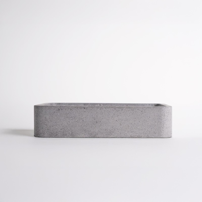 Rechteckiges Waschbecken aus grauem Terrazzo 50 x 30 cm - Nohea