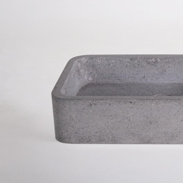 Rechteckiges Waschbecken aus grauem Terrazzo 50 x 30 cm - Nohea