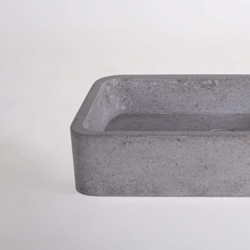 Rechteckiges Waschbecken aus grauem Terrazzo 50 x 30 cm - Nohea