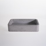 Rechteckiges Waschbecken aus grauem Terrazzo 50 x 30 cm - Nohea