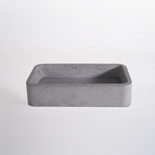 Rechteckiges Waschbecken aus grauem Terrazzo 50 x 30 cm - Nohea