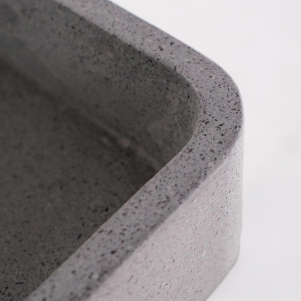 Rechteckiges Waschbecken aus grauem Terrazzo 50 x 30 cm - Nohea