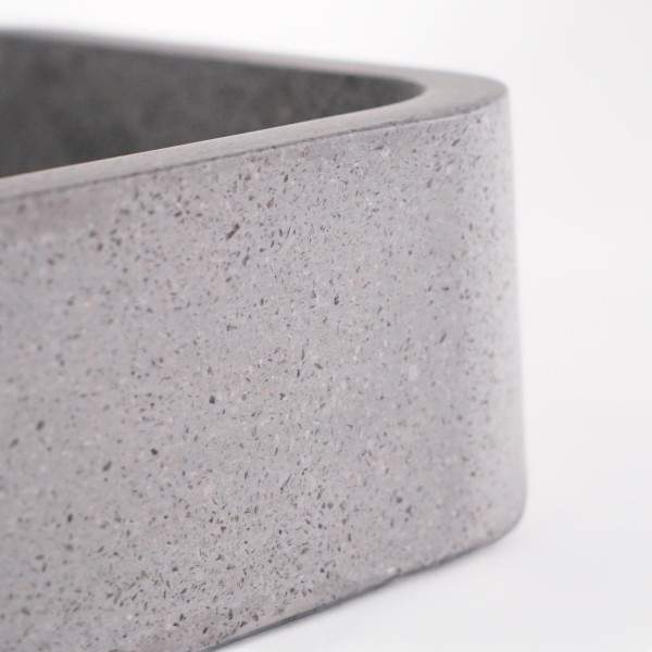 Rechteckiges Waschbecken aus grauem Terrazzo 50 x 30 cm - Nohea