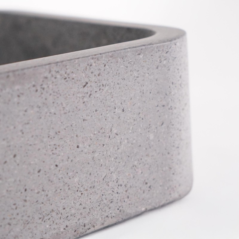 Rechteckiges Waschbecken aus grauem Terrazzo 50 x 30 cm - Nohea