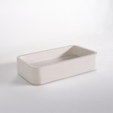 Rechteckiges Waschbecken aus weißem Terrazzo 50 x 30 cm - Nohea