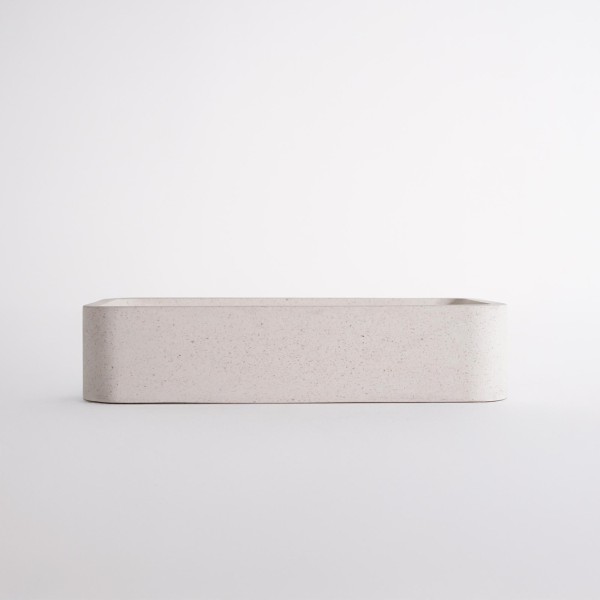 Rechteckiges Waschbecken aus weißem Terrazzo 50 x 30 cm - Nohea
