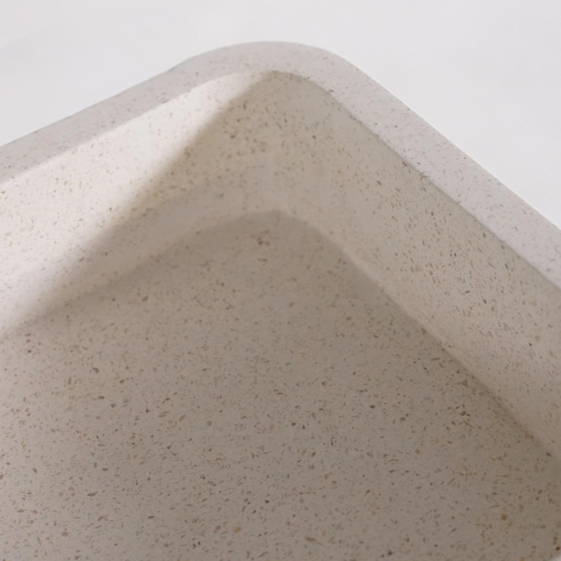 Rechteckiges Waschbecken aus weißem Terrazzo 50 x 30 cm - Nohea