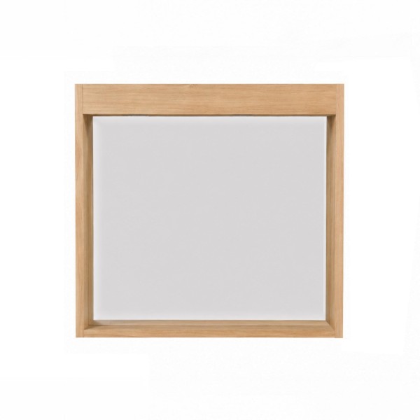 Rechteckiger Spiegel 80 cm mit Massivholzrahmen und Aussparung für Leuchten