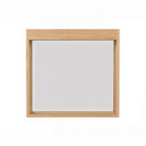 Rechteckiger Spiegel 80 cm mit Massivholzrahmen und Aussparung für Leuchten