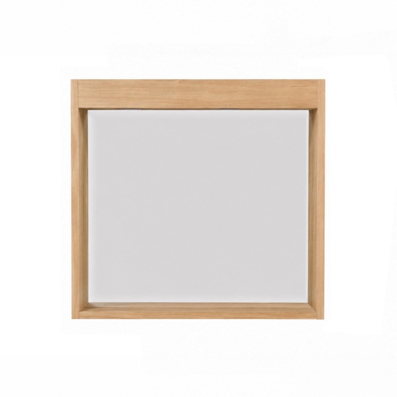 Rechteckiger Spiegel 80 cm mit Massivholzrahmen und Aussparung für Leuchten
