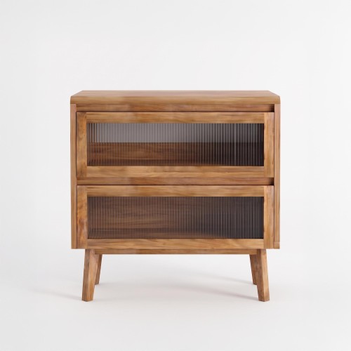 Waschtischunterschrank aus massivem Teakholz 80 cm - Riona