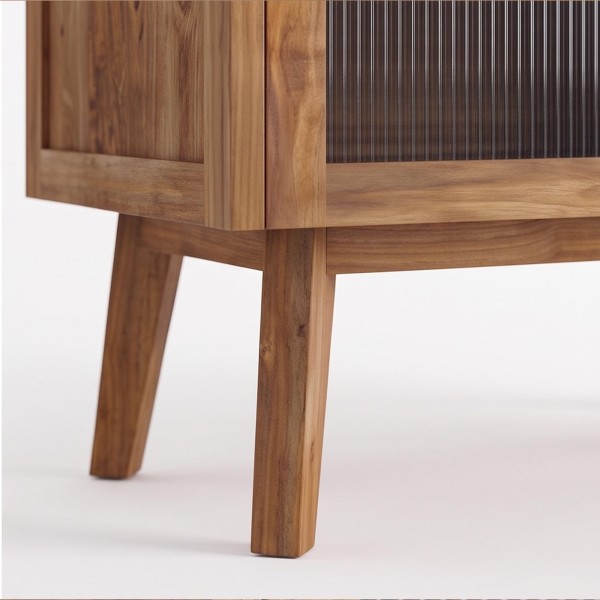Waschtischunterschrank aus massivem Teakholz 80 cm - Riona