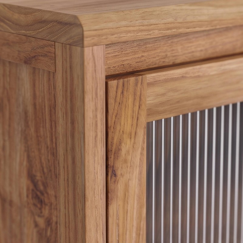 Waschtischunterschrank aus massivem Teakholz 80 cm - Riona