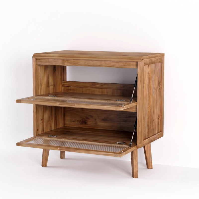 Waschtischunterschrank aus massivem Teakholz 80 cm - Riona