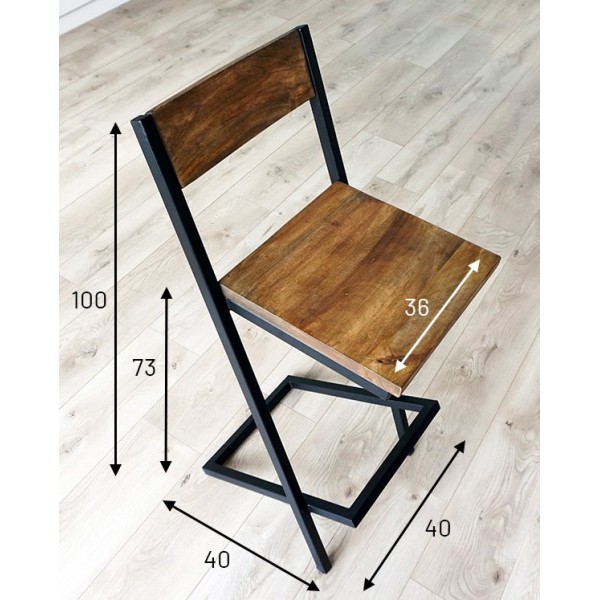Barstuhl aus Holz und Metall LINEA