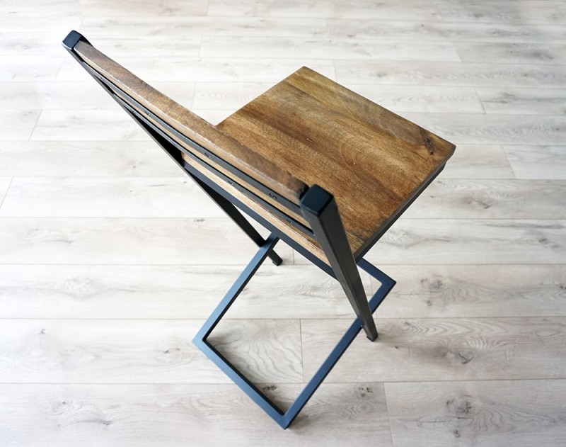 Barstuhl aus Holz und Metall Linea