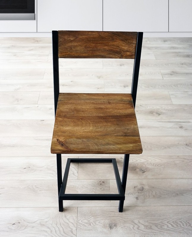 Barstuhl aus Holz und Metall Linea