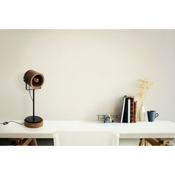 Industrielle Stehlampe aus Holz und Metall - Woody