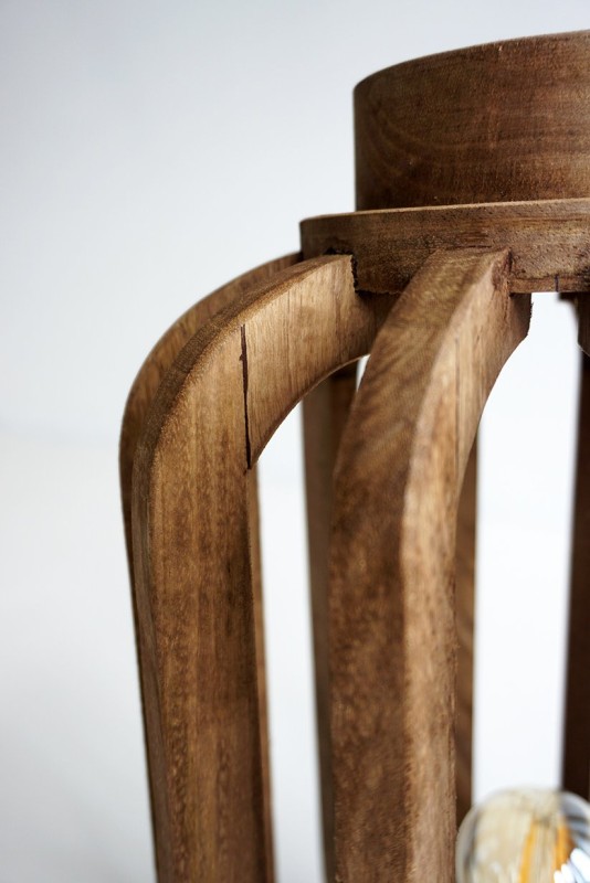 Handgemachte Laterne aus Mangoholz 46 cm