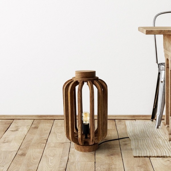 Handgemachte Laterne aus Mangoholz 46 cm