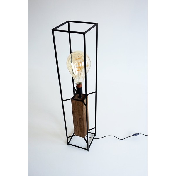 Industrielle Stehleuchte aus Holz und Metall 100 cm - Totem