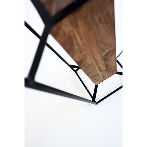 Industrielle Stehleuchte aus Holz und Metall 100 cm - Totem