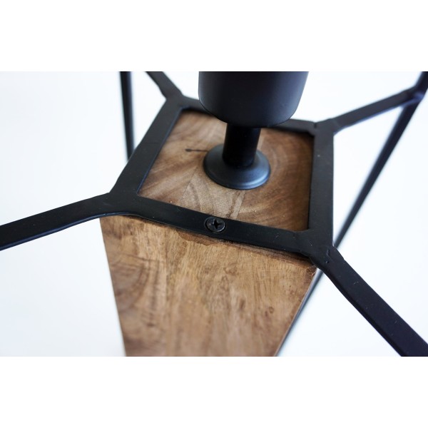 Industrielle Stehleuchte aus Holz und Metall 100 cm - Totem