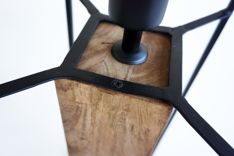 Industrielle Stehleuchte aus Holz und Metall 100 cm - Totem