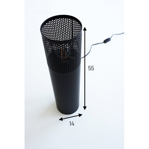 Industrielle Stehleuchte aus schwarzem Metall 55 cm - Candle