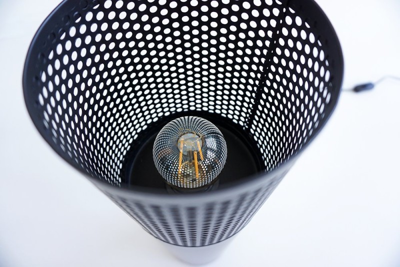 Stehleuchte aus schwarzem Metall 55 cm - Candle